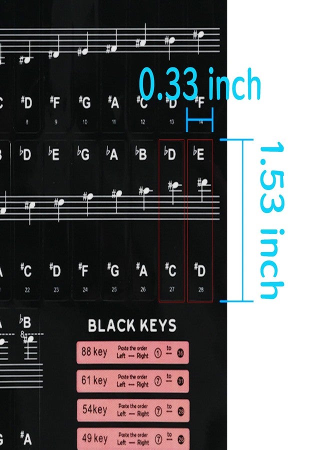 KAEZDD Keyboard Stickers for 88/61/54/49/37 Key Piano - Bold Large Letter Stickers for Learning, Removable Letters, Notes Label for Beginners and Kids, Multicolor - Image 2