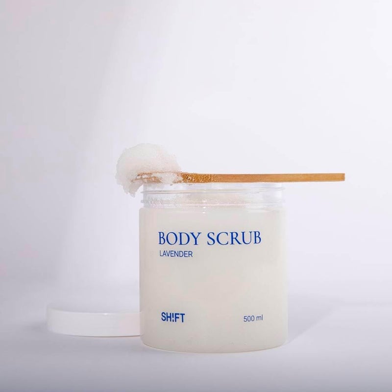 SH!FT Lavender Body Scrub for Women with Natural Sugar Sea Salt Shea Butter and Vitamin E Gentle Exfoliating and Moisturizing Skin Care Treatment  Easy Installation Fits Most Showers - Image 1