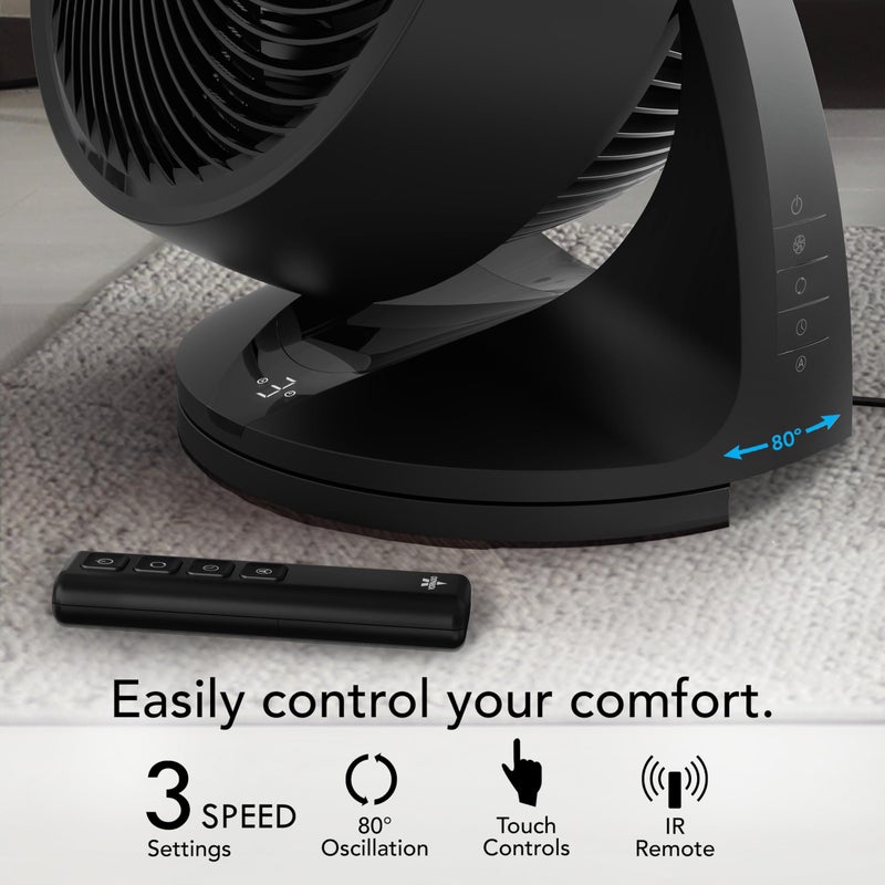 Vornado مروحة Vornado 753 OSC لتدوير الهواء في الغرفة بالكامل مع خاصية التذبذب، جهاز تحكم عن بعد مرفق، وضع تلقائي، عطرية مع وسادات العطر المرفقة، 3 سرعات، شبكة قابلة للإزالة وسهلة التنظيف، تدفق هواء قوي، أسود - Image 4