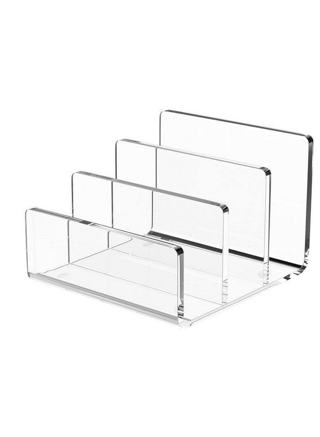 Richboom Acrylic File Sorter 8.5"X6.3"X6.2" Upright File Organizer For Desk Mail Organizer Countertop File Holder For Letter Document Notebook Clear 3 Sections - Image 1