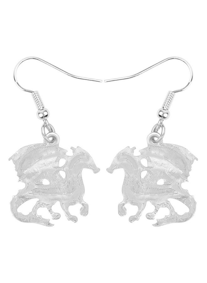 Newei - Enamel Alloy Dinosaur Fantasy Dragon Earrings Drop Dangle Unique Animal Jewelry For Women Dragons Gifts (Purple) - Image 1