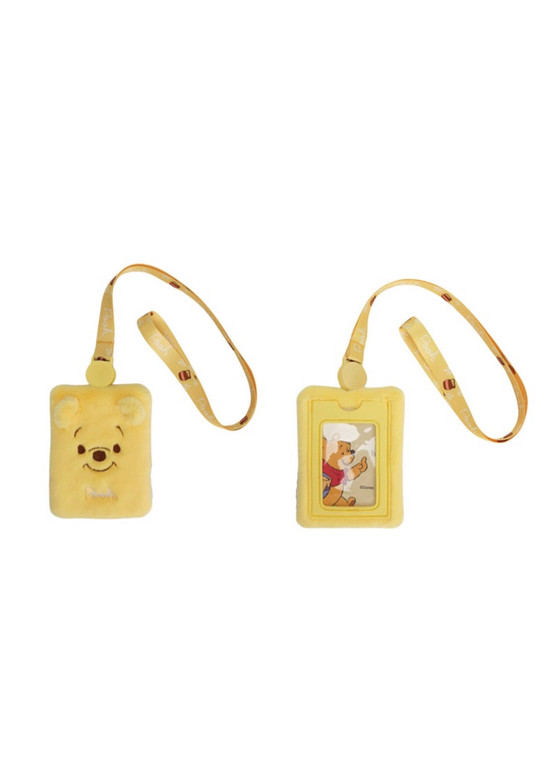 Yellow Bear Cute Plush Texture Retractable Buckle Lanyard Card Holder, Bag Pendant Decoration, Suitable For Children'S Toy Gifts  - Image 1