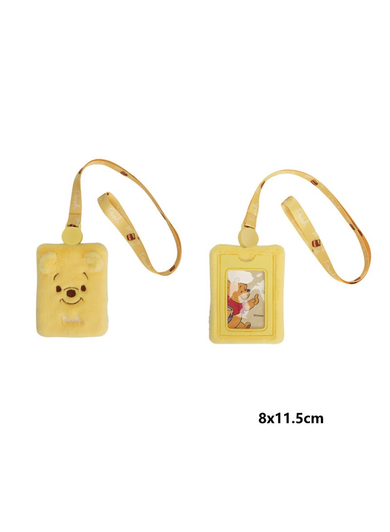 Yellow Bear Cute Plush Texture Retractable Buckle Lanyard Card Holder, Bag Pendant Decoration, Suitable For Children'S Toy Gifts  - Image 2