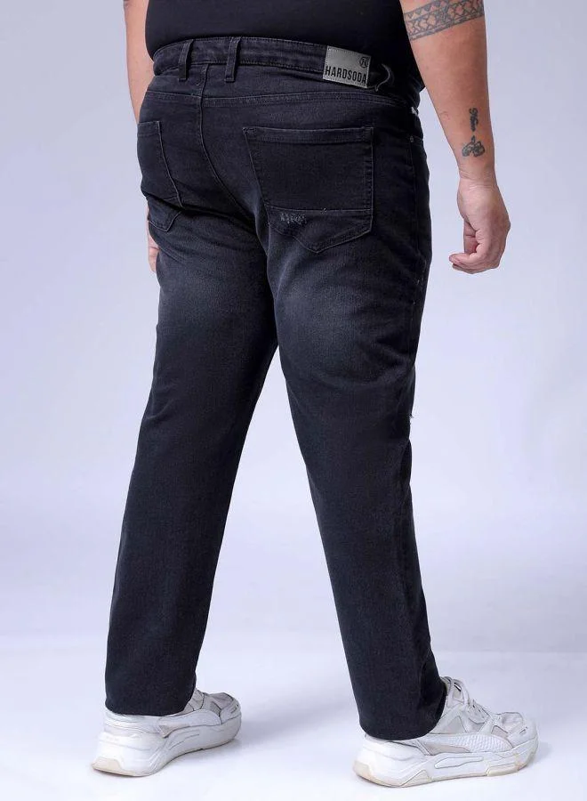 HARDSODA  Men Plus Size Slim Fit Solid Mid-Rise Stretchable Jeans for Men | Best Price UAE