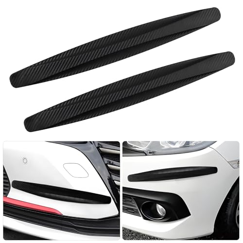 Hbxdeco 2PCS AntiCollision Car Bumper Guard Strip AntiScratch Car Bumper Protector Trim Carbon Fiber Front and Rear Bumper Guard Sticker Universal Exterior Car Accessories Black - Image 1