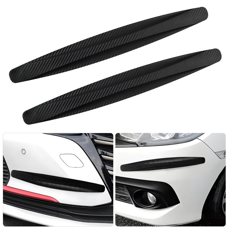 Hbxdeco 2PCS AntiCollision Car Bumper Guard Strip AntiScratch Car Bumper Protector Trim Carbon Fiber Front and Rear Bumper Guard Sticker Universal Exterior Car Accessories Black - Image 3