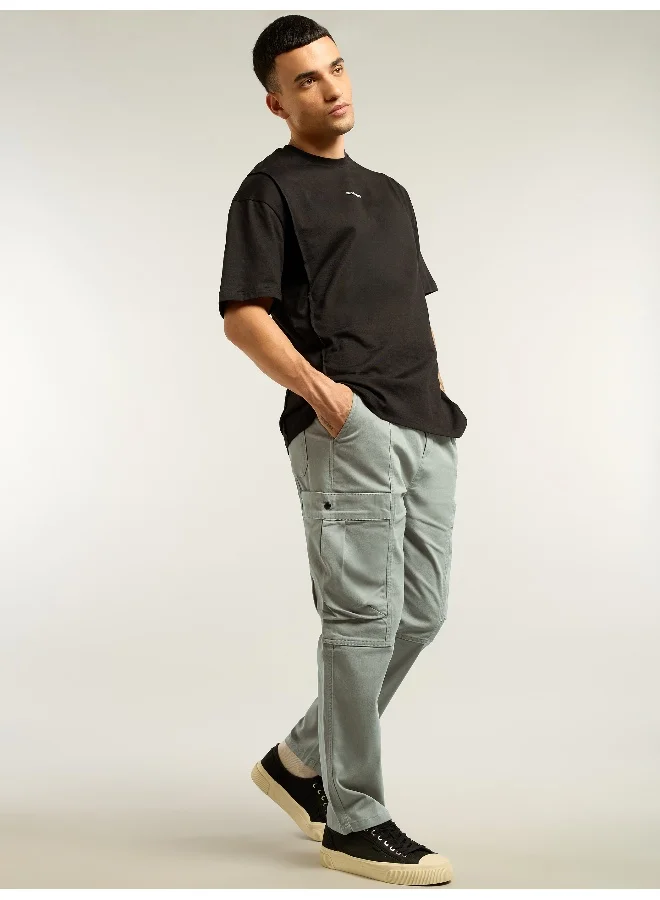 Beyoung Light Grey Tapered Baggy Cargo Pants