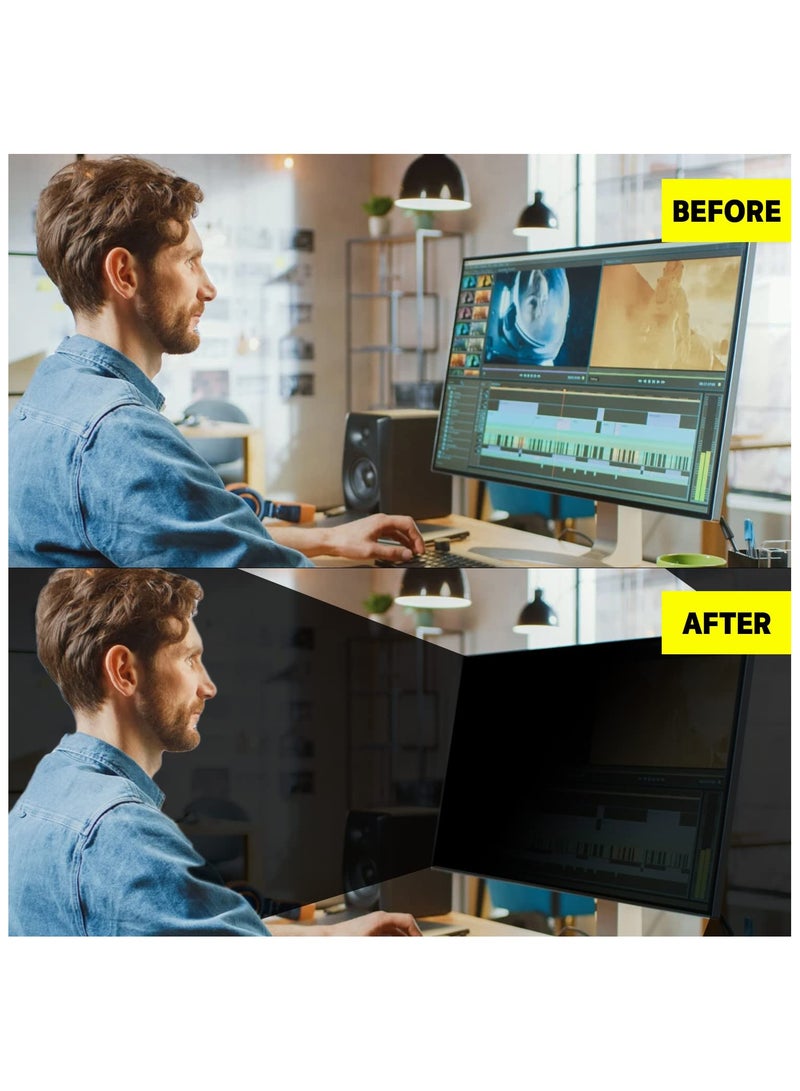 erorex 24 Inch 16:9 Aspect Ratio Computer Privacy Screen Filter for Widescreen Computer Monitor - Anti-Glare - Anti-Scratch Protector Film for Data confidentiality (24 Inch) - Image 4