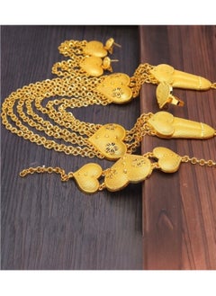 GOLDMAX 21K Gold Plated Necklace & Earrings & Bracelet & Ring Jewelry Set For Women  - Image 2