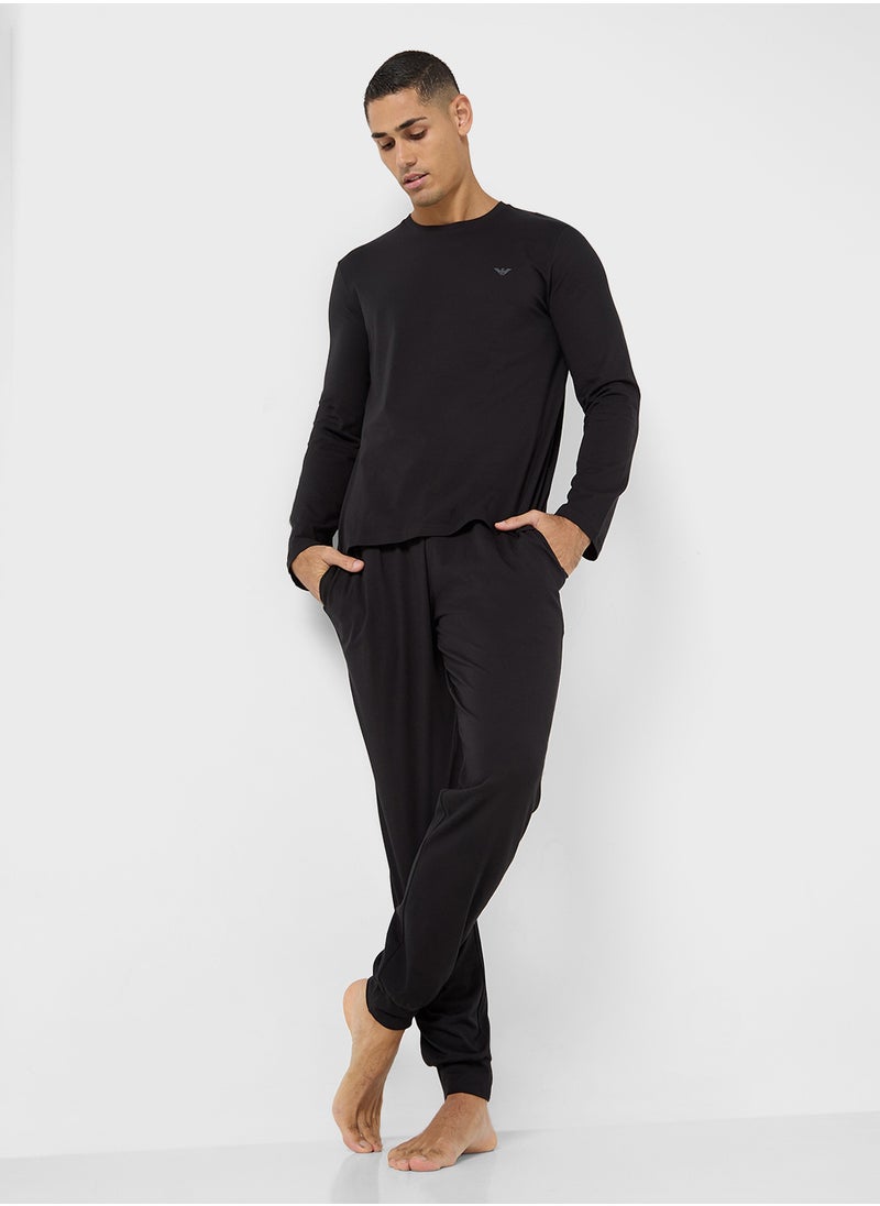 EMPORIO ARMANI Logo Long Pyjama Set  - Image 5
