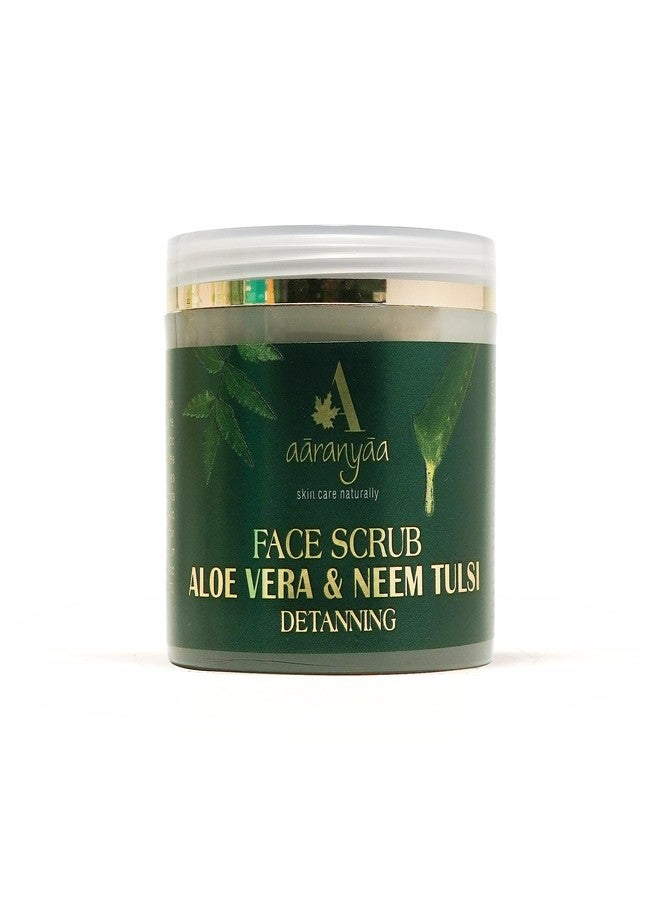 Aaranyaa Aloe Vera & Neem Tulsi Detanning Face Scrub (100gm) Face Scrub to Exfoliate | Remove Blackhead Whitehead Dead Skin Detan Pack - Image 1