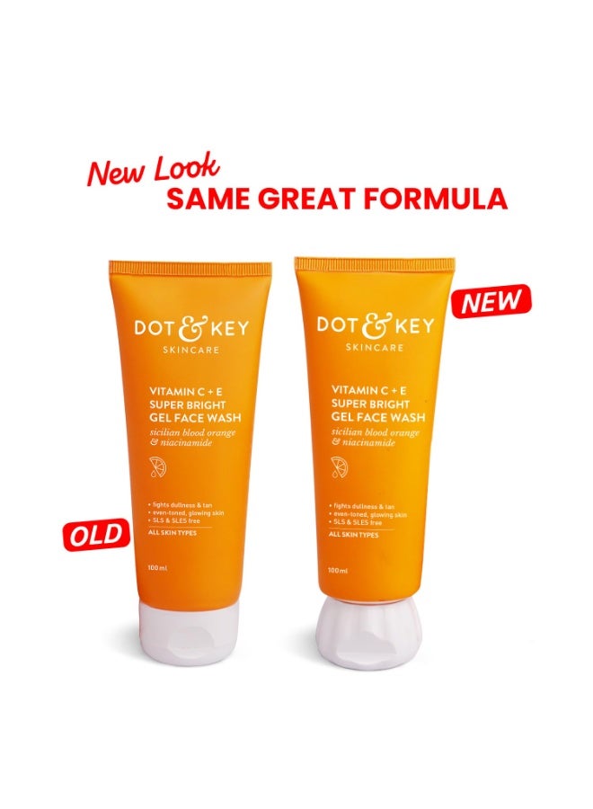 DOT & KEY Vitamin C + E Super Bright Gel Face Wash For Glowing And Brightening Skin | All Skin Types|With Triple Vitamin C| Face Wash For Women & Men|100 Ml - Image 2