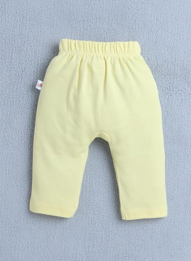 BUMZEE Baby Girls Cotton Diaper Pants/Leggings/Pyjamas Pack of 2 White & Yellow - 0-3 Months (Peb10543B-wht) - Image 3