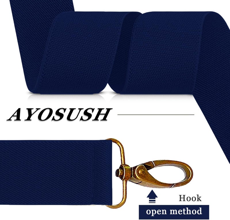 AYOSUSH Vintage Suspenders for Men Heavy Duty 4 Snap Hooks for Belt Loops Adjustable X Back - Image 4