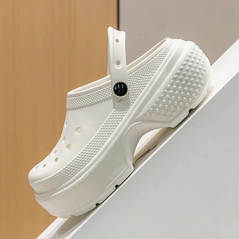 2024 Snow House Hole Shoes Women'S Summer Heightening Thick Sole Outer Wear Non-Slip Shoe-Treading Baotou Garden Shoes Beach Sandals - Image 5