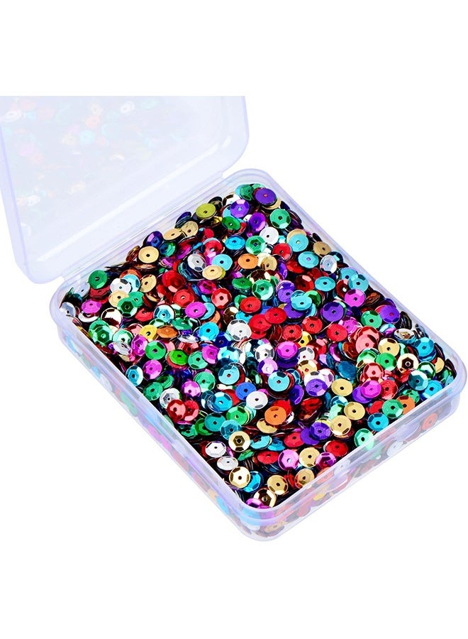 20,000 Pcs Bulk Loose Sequins Round Cup Sequins Iridescent Spangles Flat Beads with Storage Box for Crafts, Sewing, Slime, Wedding, DIY Arts Crafts, 80 Grams, 6 mm - Image 1