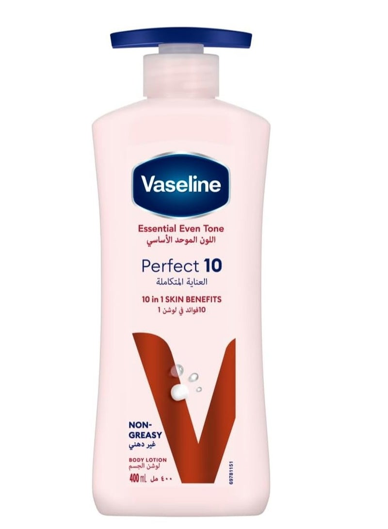 Vaseline Body Lotion Perfect 10, with AHA exfoliants for anti-aging and whitening, 400ml - Image 1