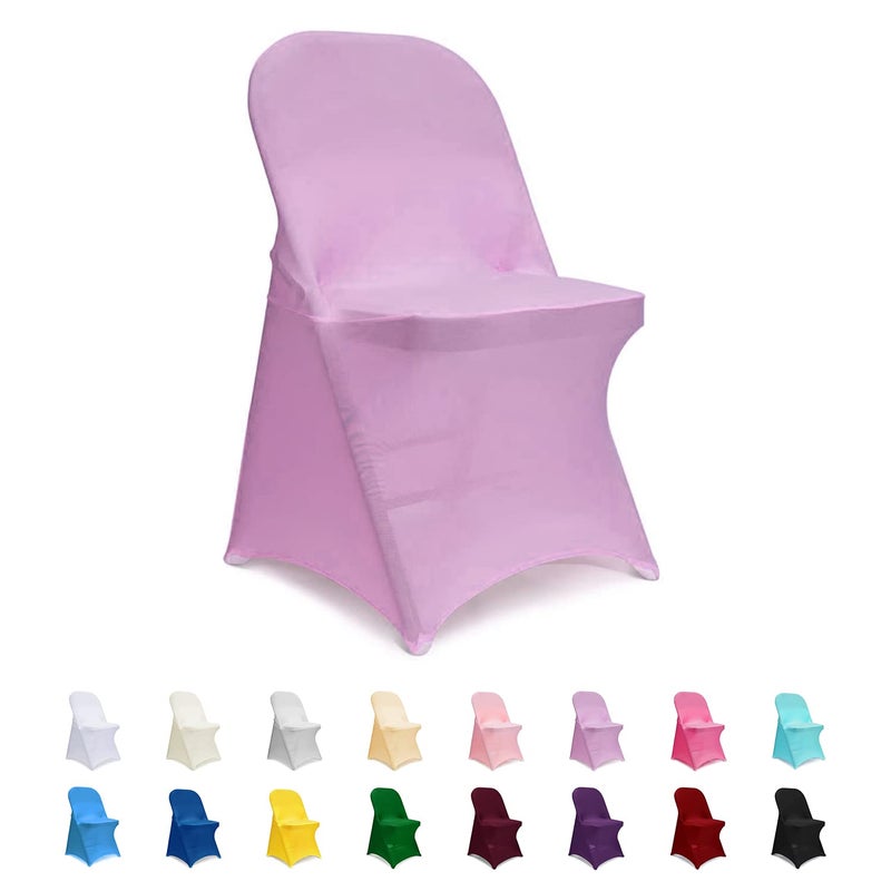 ManMengJi Spandex Folding Chair Covers, Lavender Folding Chair Covers 6 PCS, Universal Fitted Chair Slipcovers for Wedding, Party, Banquet, Holidays, Celebration - Image 1