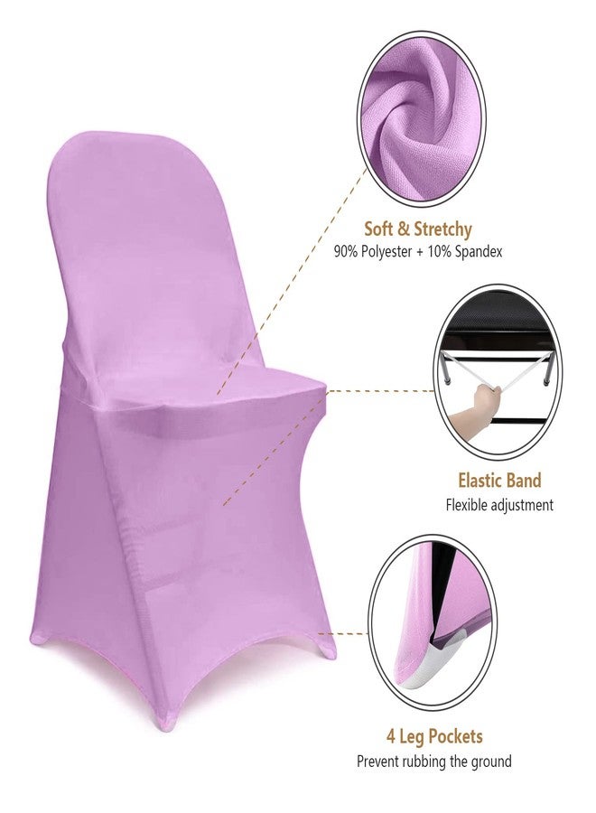 ManMengJi Spandex Folding Chair Covers, Lavender Folding Chair Covers 6 PCS, Universal Fitted Chair Slipcovers for Wedding, Party, Banquet, Holidays, Celebration - Image 2