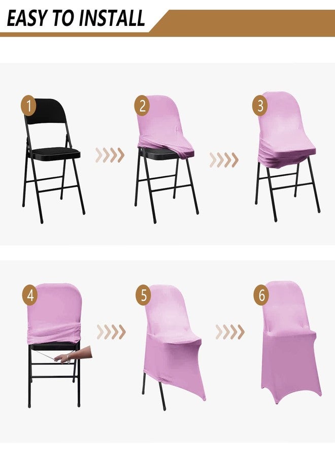 ManMengJi Spandex Folding Chair Covers, Lavender Folding Chair Covers 6 PCS, Universal Fitted Chair Slipcovers for Wedding, Party, Banquet, Holidays, Celebration - Image 5