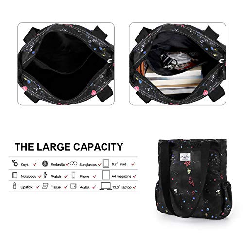 KAMO Floral Tote Bag - Waterproof Lightweight Handbags Travel Shoulder Bag for Hiking Yoga Gym Swimming Travel Beach - Image 5