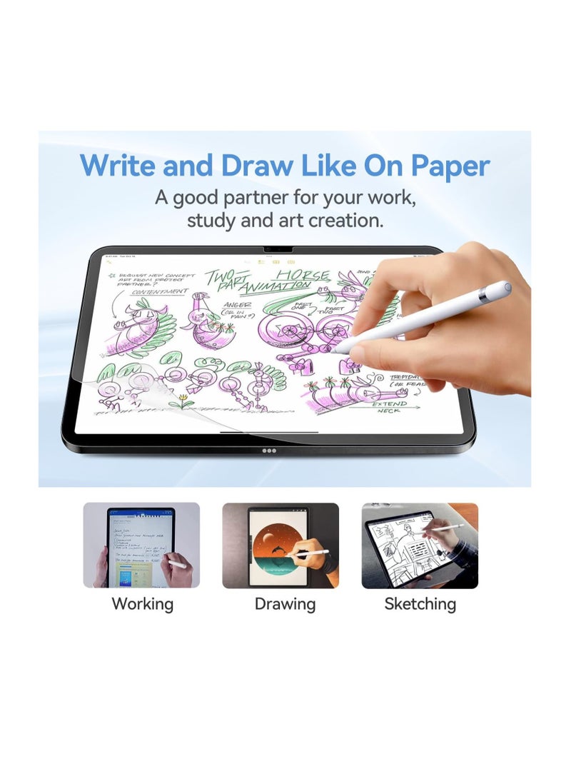 【2pcs】 Paperfeel Screen Protector Compatible with Apple iPad Pro 13-inch (M4) 2024 and iPad Air 13 inch M2 2024/iPad Air 13 inch M3 2025, Anti-Glare Like Paper Write Draw Soft Film Matte Film Anti-S - Image 4
