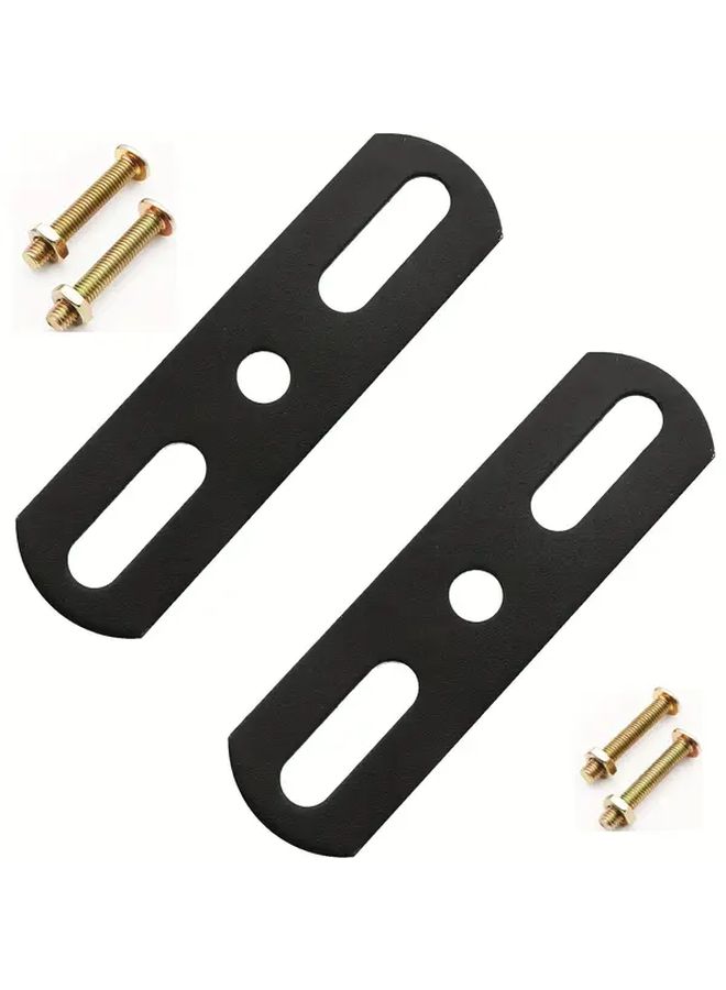 2 Piece Heavy Duty Steel Bracket Set With Screws Industrial Grade Mounting Plate Pre Drilled Holes For Machinery Equipment Automotive And Construction Applications Compatible With Screw Nut Bolt Threads Durable Black Metal Support Frame - Image 2