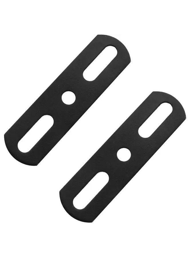 2 Piece Heavy Duty Steel Bracket Set With Screws Industrial Grade Mounting Plate Pre Drilled Holes For Machinery Equipment Automotive And Construction Applications Compatible With Screw Nut Bolt Threads Durable Black Metal Support Frame - Image 1
