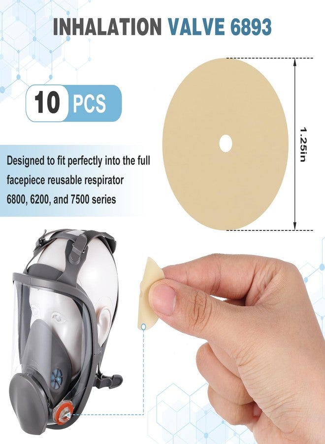 كينغدير قطع غيار قناع التنفس Kingdder 30 قطعة نصف وكامل الوجه متوافقة مع حشية منفذ الاستنشاق من سلسلة 6000 6895 وصمام الاستنشاق 6893 وصمام الاستبدال 6889، كل منها 10 قطع - Image 3