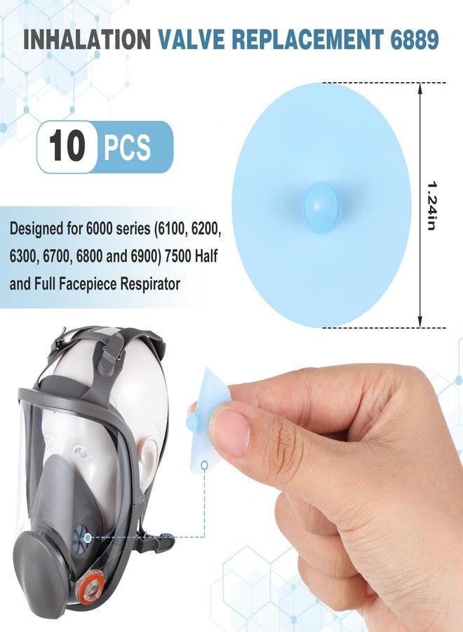 كينغدير قطع غيار قناع التنفس Kingdder 30 قطعة نصف وكامل الوجه متوافقة مع حشية منفذ الاستنشاق من سلسلة 6000 6895 وصمام الاستنشاق 6893 وصمام الاستبدال 6889، كل منها 10 قطع - Image 4