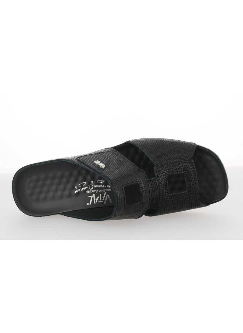 VITAL - Vital Ladies Wedge Sandals Tina - Lizard 0813AS schwarz - Image 1