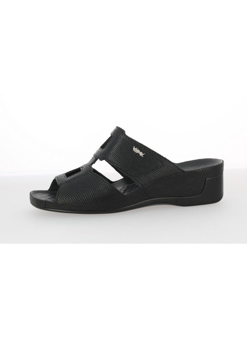 VITAL - Vital Ladies Wedge Sandals Tina - Lizard 0813AS schwarz - Image 1