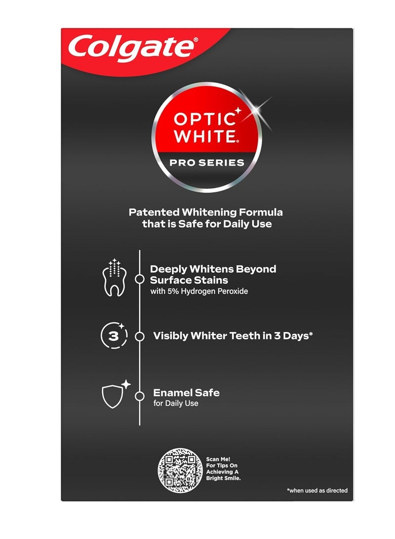 Colgate Optic White Pro Series Whitening Toothpaste with 5% Hydrogen Peroxide, Stain Prevention, 3 oz Tube, 2 Pack