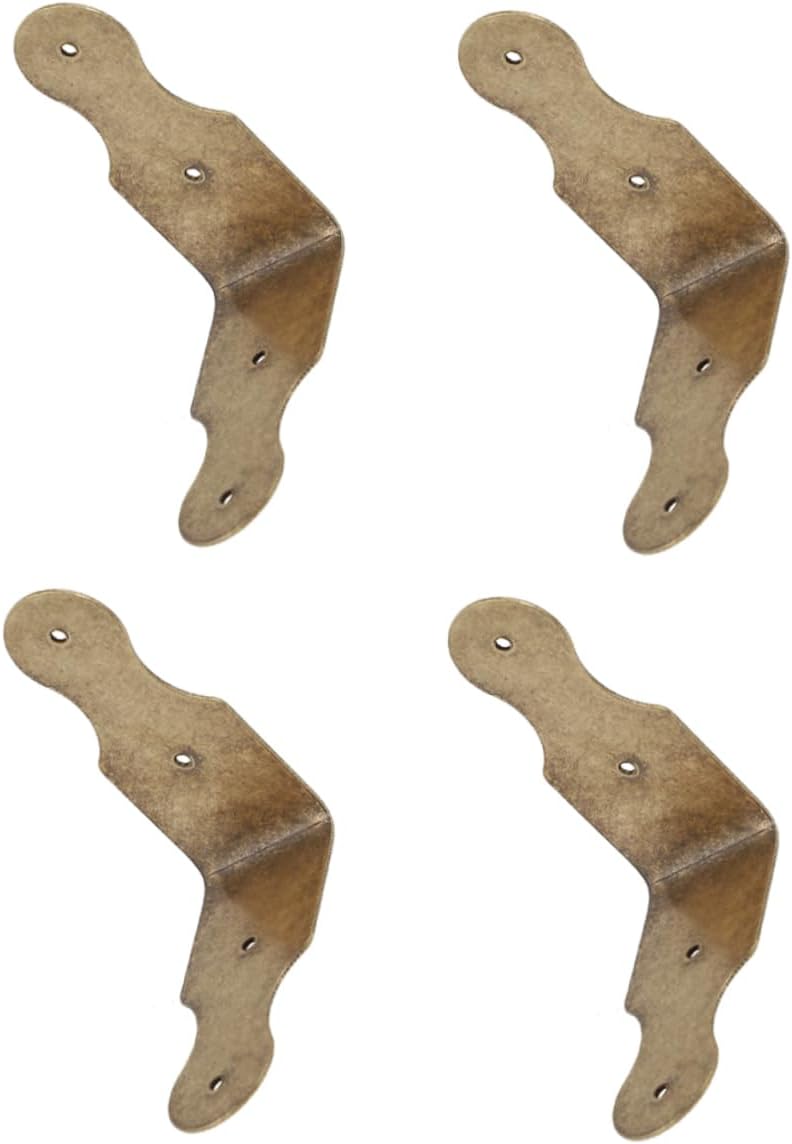 POPETPOP 4Pcs Antique Edges Guard Corner Protector Durable Corner Edges Safety Guard for Furniture Easy Installation with Reserved Screw for Vintage Decor - Image 1