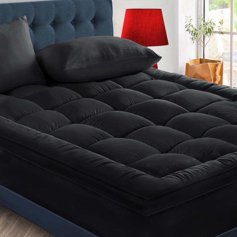 CYMULA Mattress Topper Queen Size - Extra Thick Cooling Mattress Pad Cover for Back Pain - Soft Mattress Protector Firm Bed Topper Pillow Top with 8-21 Inch Deep Pocket 3D Snow Down Alternative Fill - Image 1