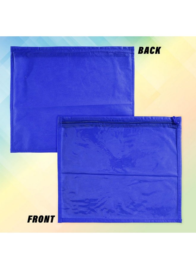 Kuber Industries Kuber Industries Foldable saree covers with Zip| Single Saree Storage Bags |Clothes Organiser for wardrobe |Transparent Top With Premium Zipper|Pack of 12 (Blue)  - Image 2