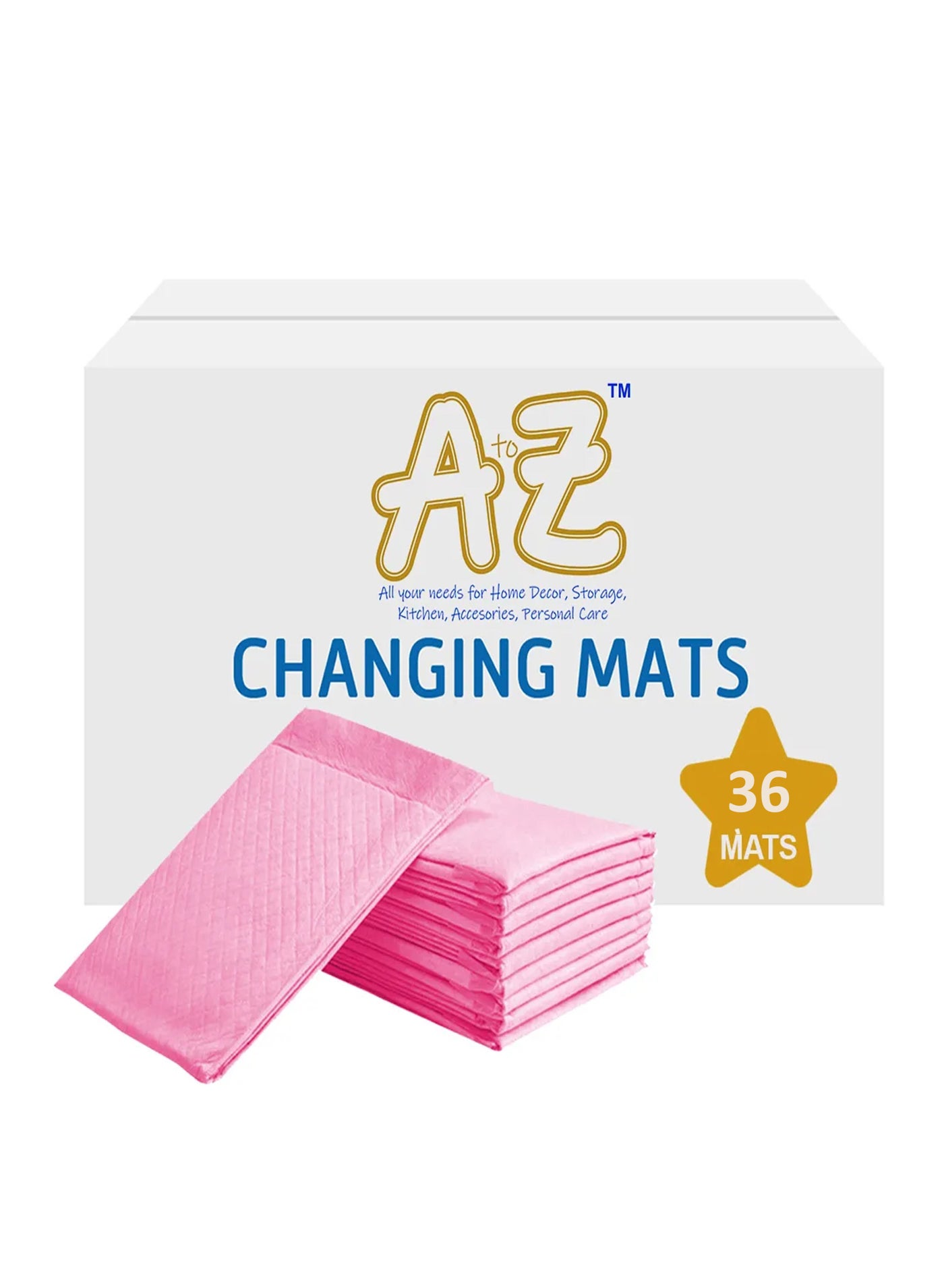 Star Babies - Disposable Changing mats (45x60cm) Large, - Pack of 36 - Pink