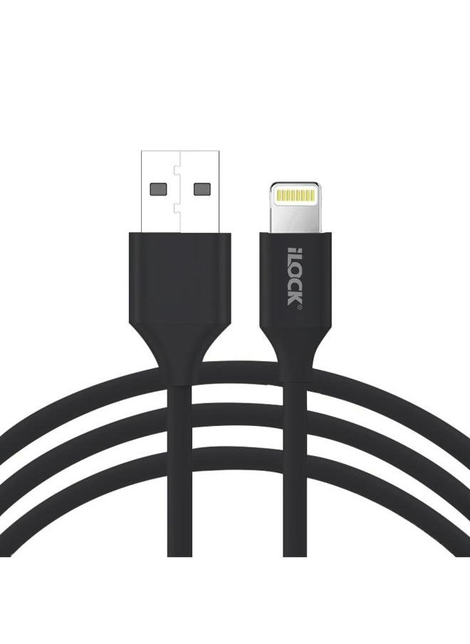 آي لوك - اي لوك كابل شحن ومزامنة | 1 متر | شحن سريع ومزامنة بيانات | تصميم متين من بلاستيك PVC (USB-A الى لايتنينج - Image 1
