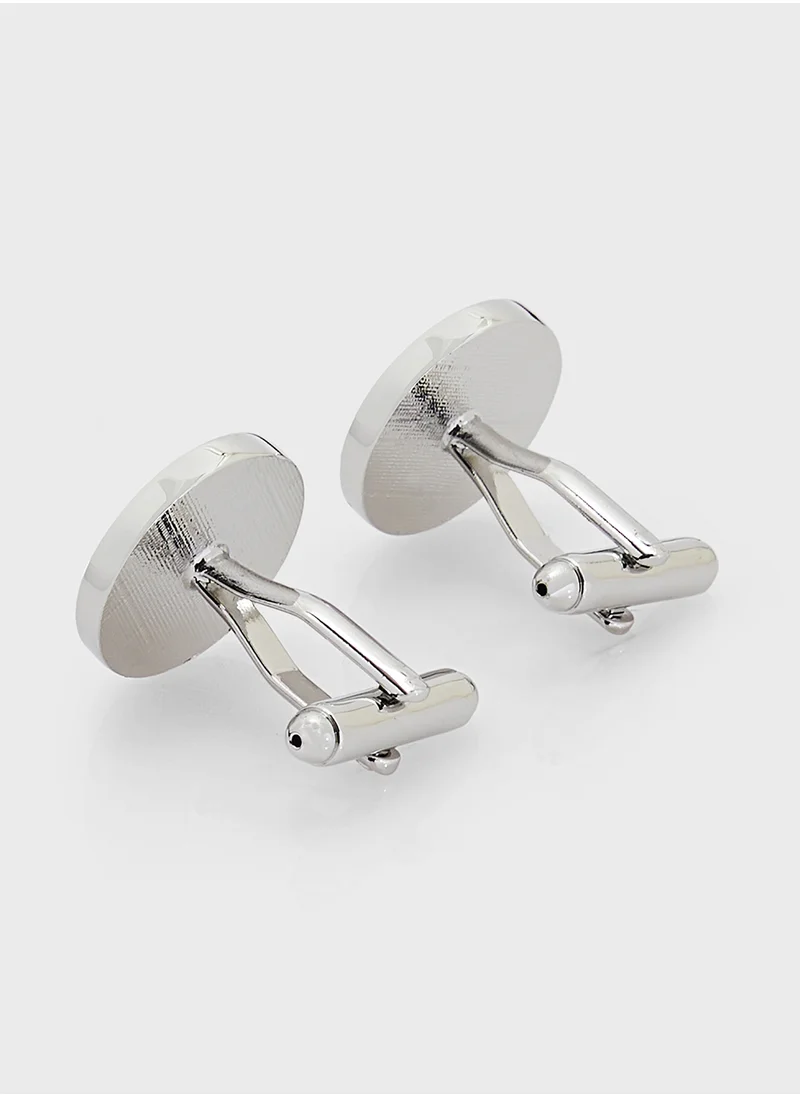 Robert Wood Oval Printed Cufflinks