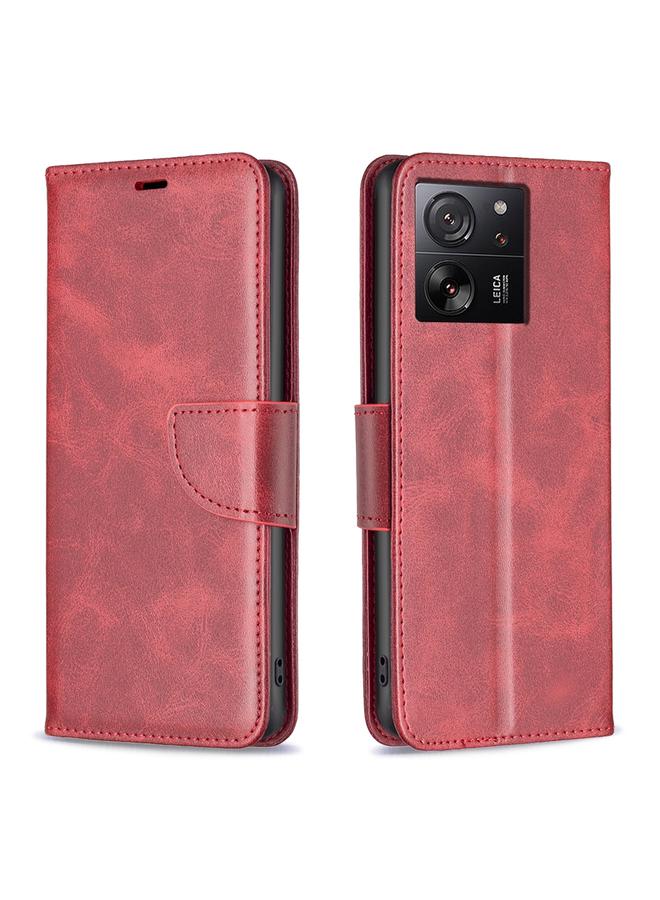 Case For Xiaomi 13T / 13T Pro / Redmi K60 Ultra Lambskin Texture Pure Color Flip Leather Phone Case
