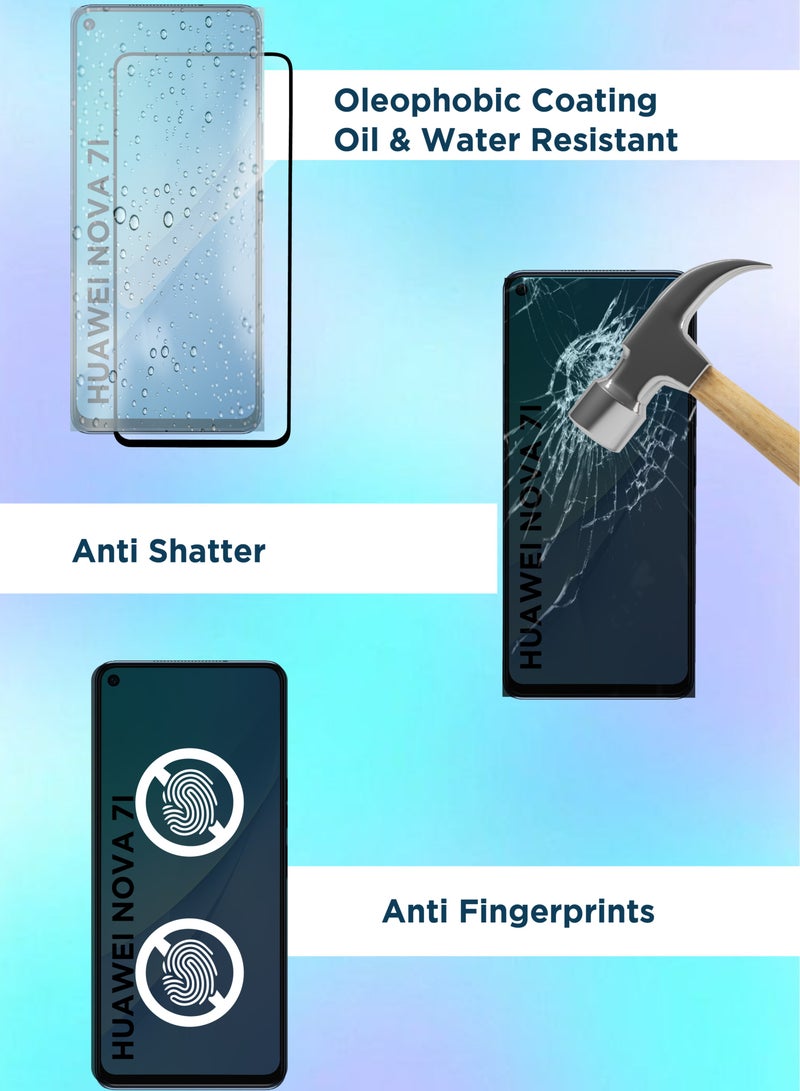 واقي شاشة زجاجي عام لهاتف هواوي نوفا 7i - أسود - Image 5