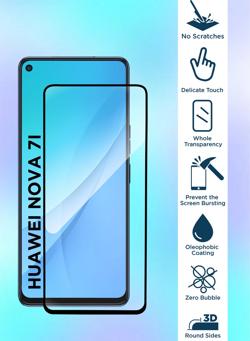 واقي شاشة زجاجي عام لهاتف هواوي نوفا 7i - أسود - Image 2