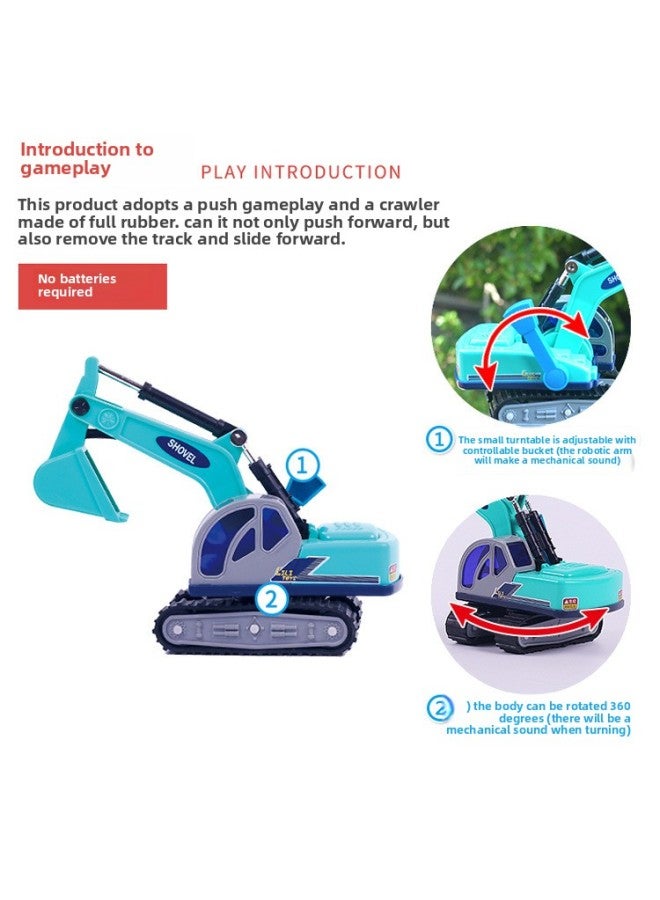 Lili Children's Toy Car Small Crawler Excavator Model Engineering Car Sliding Digging Car Parent-child Interaction-Color:32501 Small Blue Excavator  - Image 3