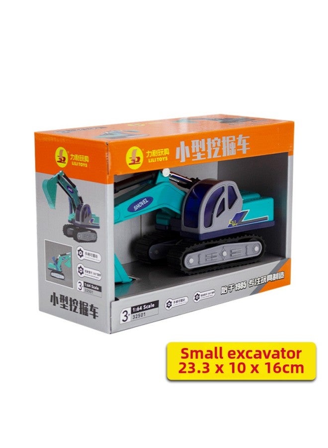 Lili Children's Toy Car Small Crawler Excavator Model Engineering Car Sliding Digging Car Parent-child Interaction-Color:32501 Small Blue Excavator  - Image 1