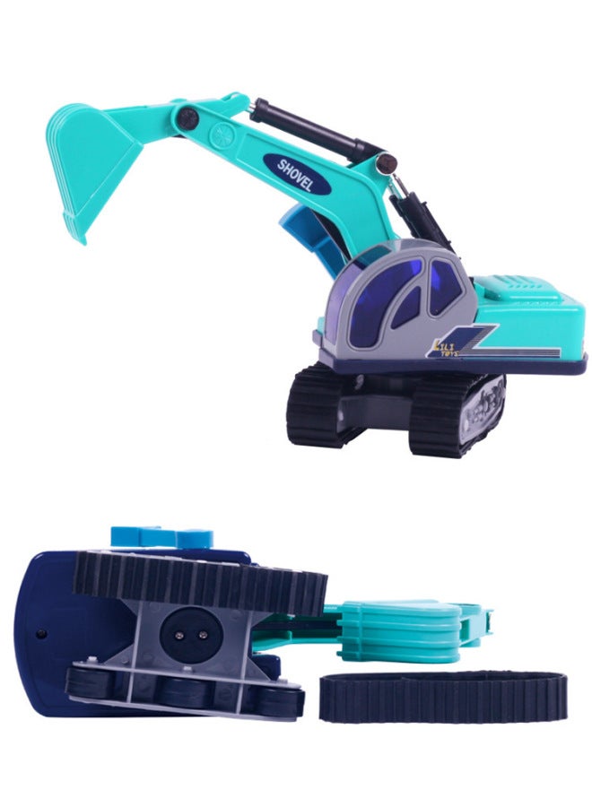 Lili Children's Toy Car Small Crawler Excavator Model Engineering Car Sliding Digging Car Parent-child Interaction-Color:32501 Small Blue Excavator  - Image 5