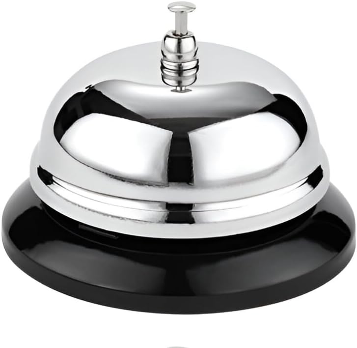 Wetco Big Call Bell. Desk Bell Service Bell for Hotels, Schools, Restaurants, Reception Areas, Hospitals, Warehouses. The Porter Kitchen Restaurant Bar and Classic Concierge Service Hotel Bell (3.3in) - Image 2