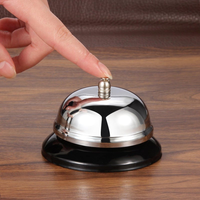 Wetco Big Call Bell. Desk Bell Service Bell for Hotels, Schools, Restaurants, Reception Areas, Hospitals, Warehouses. The Porter Kitchen Restaurant Bar and Classic Concierge Service Hotel Bell (3.3in) - Image 4