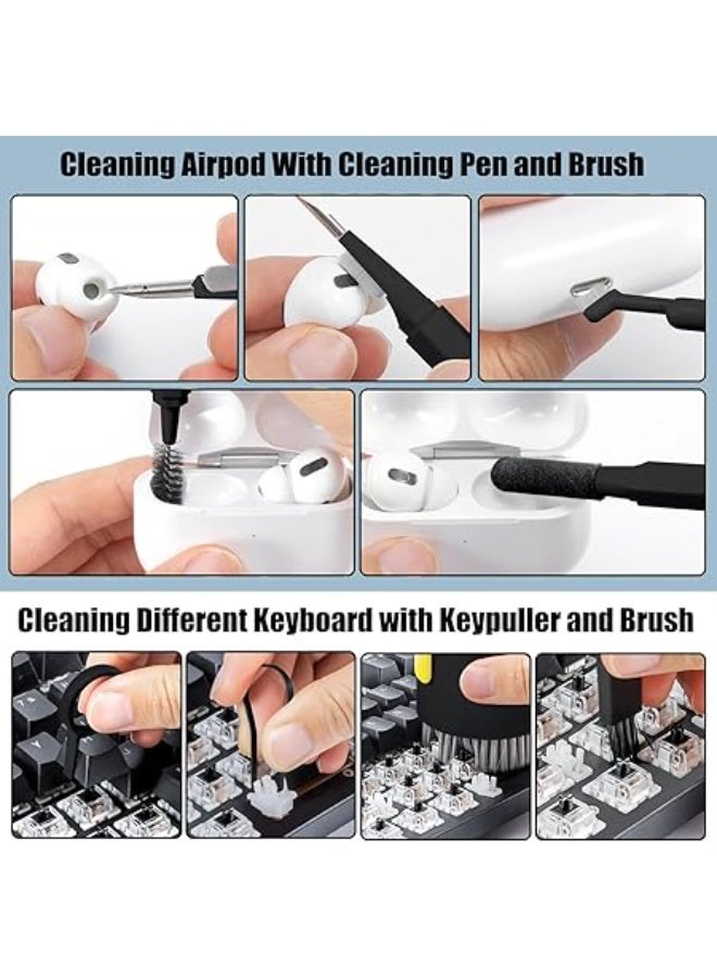 مجموعة تنظيف متعددة الوظائف 20 في 1 للاجهزة الالكترونية، فرشاة تنظيف لوحة المفاتيح، مجموعة تنظيف سماعات الايربودز، اداة متعددة لتنظيف اللابتوب والكيبورد وسماعات الاذن والكاميرا والجوالات - Image 5
