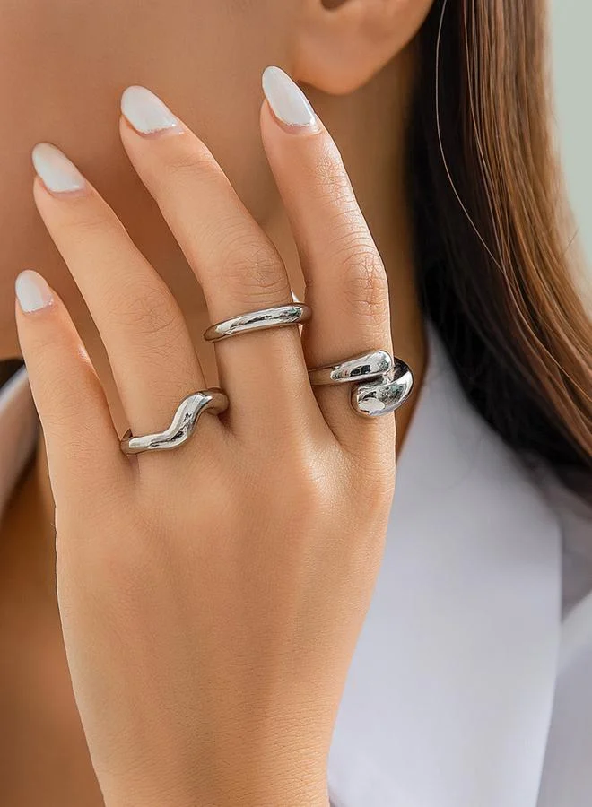Take Two Set of 3 - Silver Alloy Ring