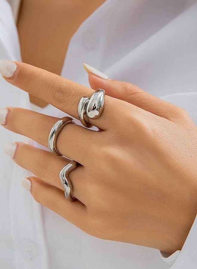 Take Two Set of 3 - Silver Alloy Ring